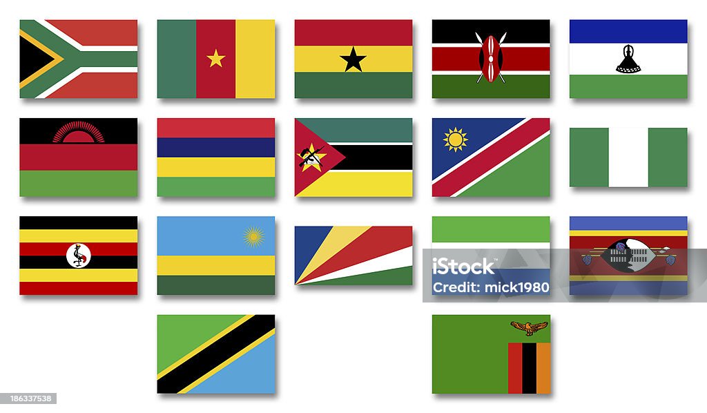 Flags Commonwealth of Nations afrikanische menbers - Lizenzfrei Britisches Empire Stock-Foto