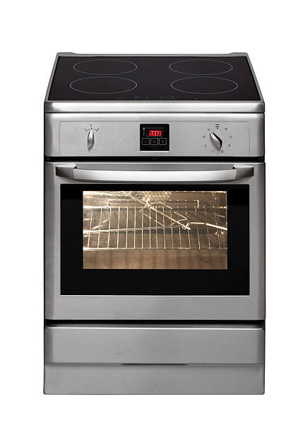 istock Stainless steel induction stove with oven 186338115