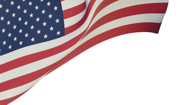 istock US flag. American flag on transparent background. 1863394273