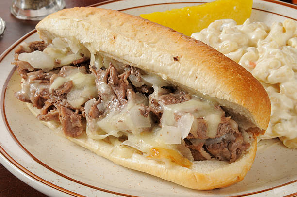 istock Closeup of a Philly cheese steak sandwich 186340771