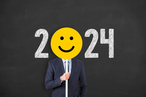 istock Happy New Year 2024 on Chalkboard Background 1863408841