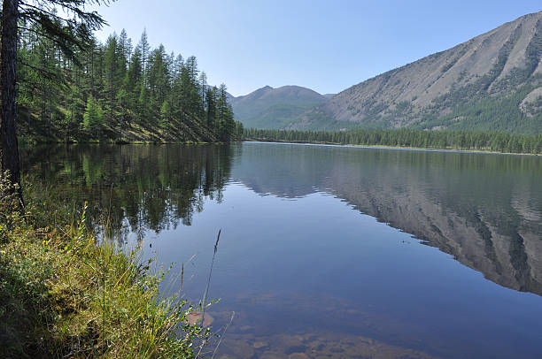 istock Scenery:  lake and reflections of the mountains 186341594
