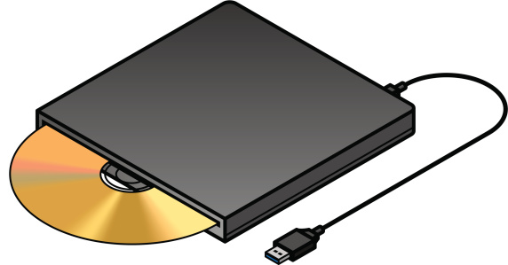 An external USB slot loading optical drive.