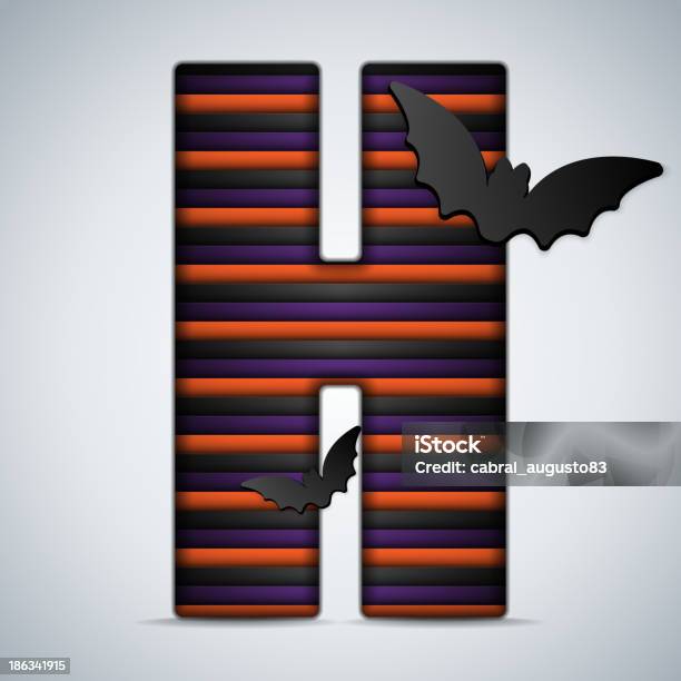 Ilustración de Halloween Bat Alfabeto Letras Raya Negro Naranja Violeta y más Vectores Libres de Derechos de Carta - Documento