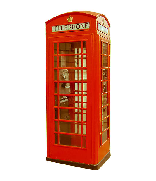 istock Retro looking London telephone box 186343001