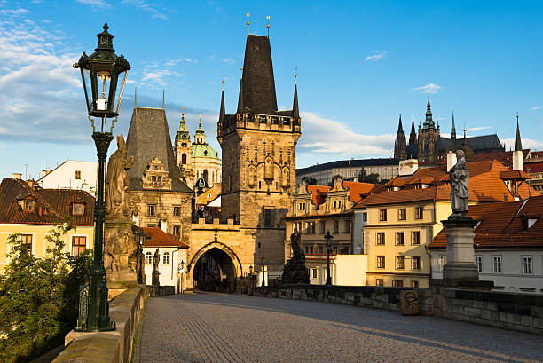 istock Morning view from Charles Bridge in Prague 186343029