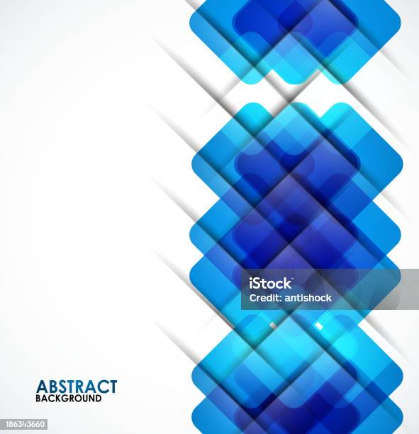 Sfondo Astratto Geometrico Quadrato Blu - Immagini vettoriali stock e altre immagini di Astratto - Astratto, Blu, Brillante