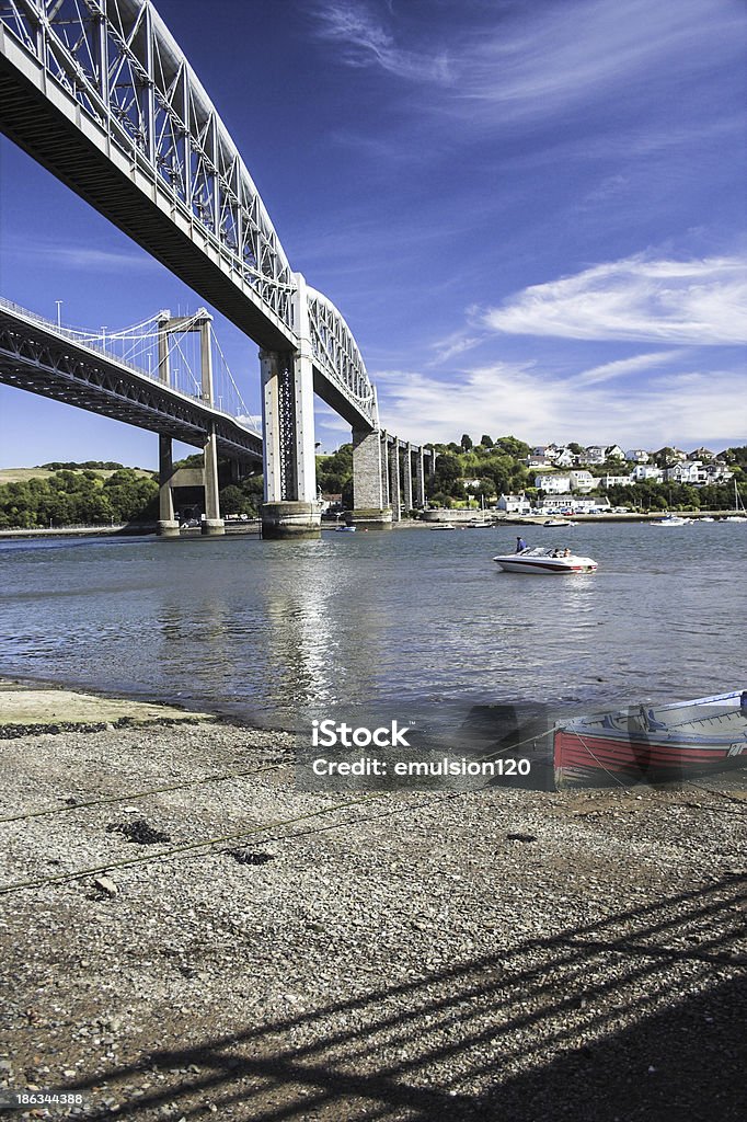 Tamar Bridge - Lizenzfrei Bahnübergang Stock-Foto