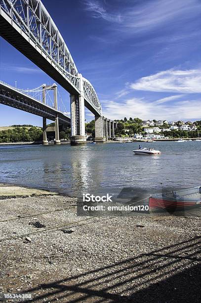 Tamar Bridge Stockfoto und mehr Bilder von Bahnübergang - Bahnübergang, Blau, Brücke