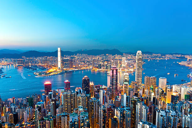 istock Hong Kong skyline at night 186344415