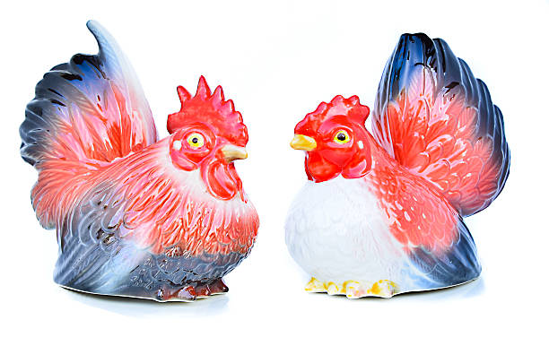 istock Doll ceramic roosters and hen 186344814