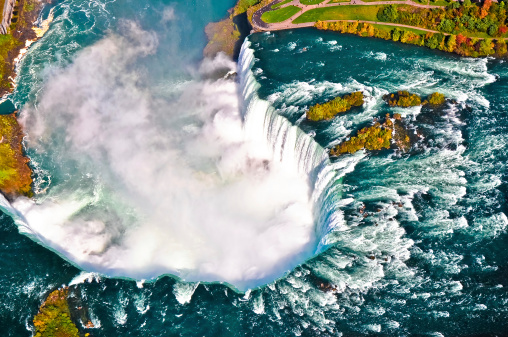 Aerial view of Niagara waterfall