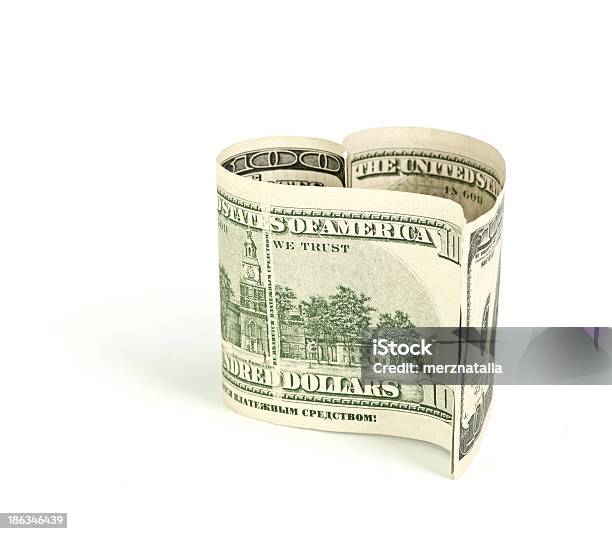 Dollar In Form Of Heart Isolated On White Background Stock Photo - Download Image Now