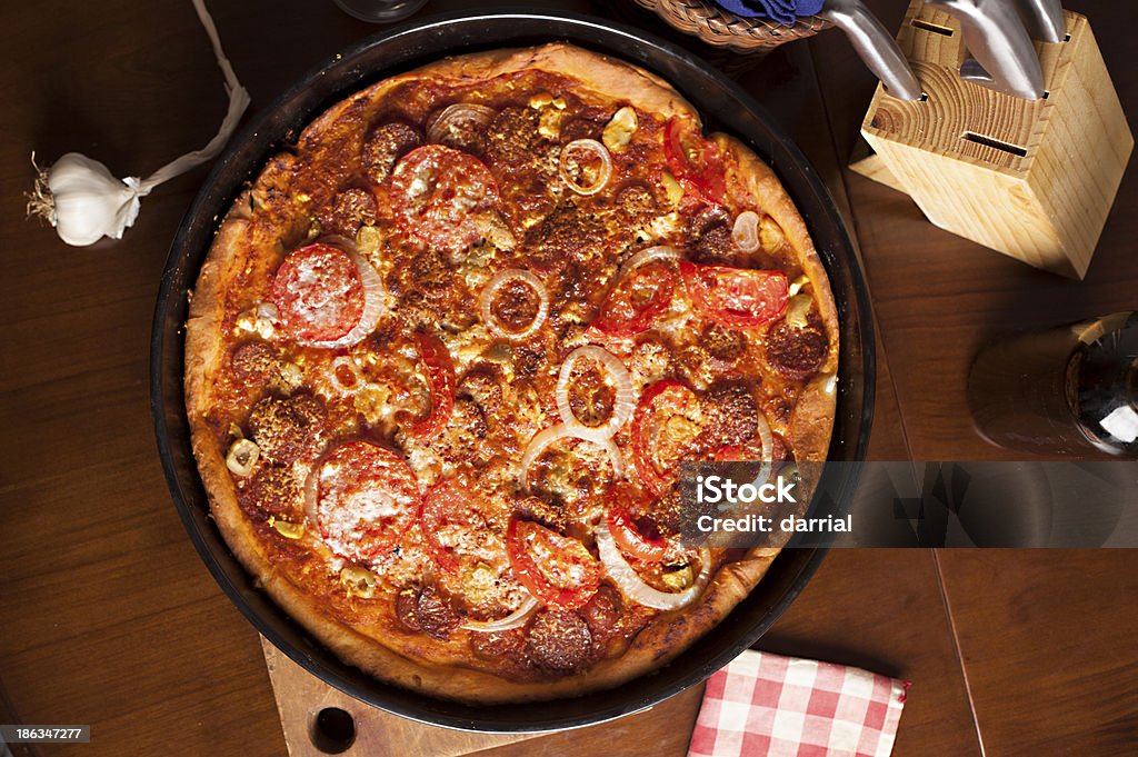 pizza - Foto stock royalty-free di Aglio - Alliacee