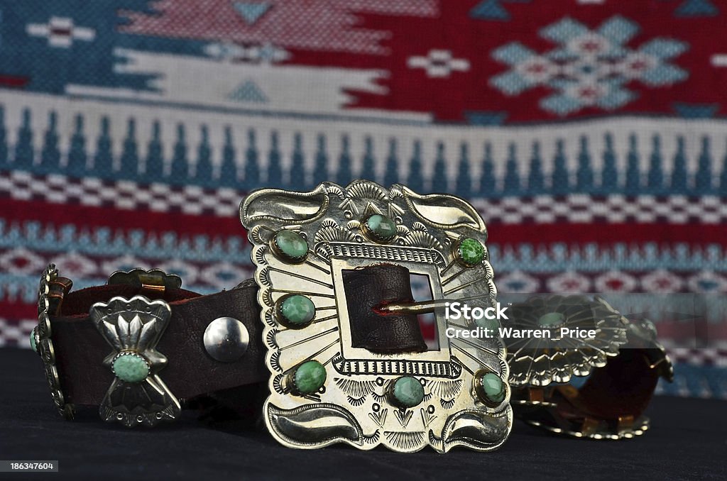 Ceinture Concho en argent et Turquoise - Photo de Ceinture - Accessoire libre de droits