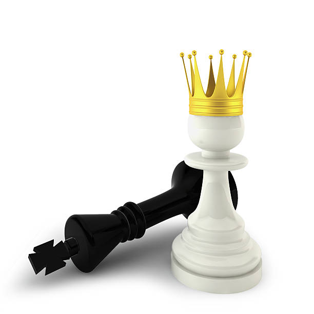 istock Defeated king and a pawn 186348072