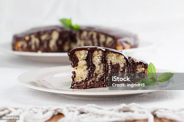 Zebra Marble Cake With Chocolate Glaze Stock Photo - Download Image Now - Backgrounds, Baked, Breakfast