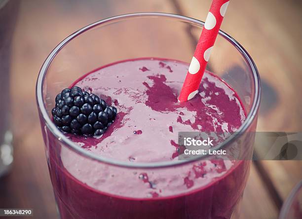 Blackbarry Smoothie Stock Photo - Download Image Now - Pink Color, Purple, Smoothie