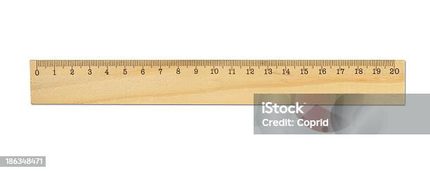 A 20cm Wooden Ruler On A White Background Stock Photo - Download Image Now - Ruler, Wood - Material, Cut Out