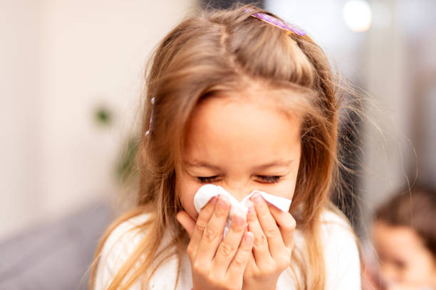 istock Nice sick little girl at home 1863486672