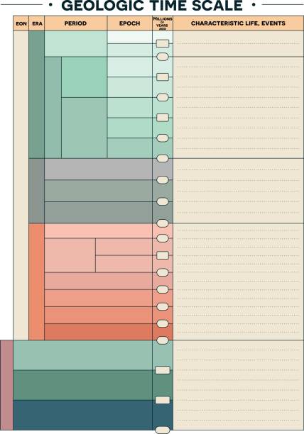 ilustrações de stock, clip art, desenhos animados e ícones de geologic time scale blanc template - precambrian time