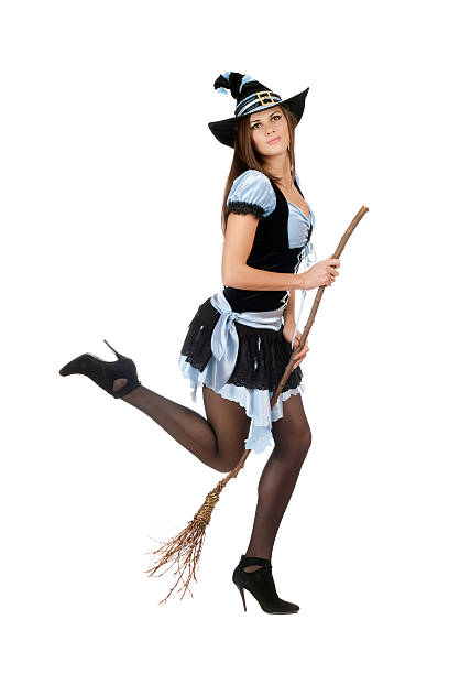 istock Playful young woman with a besom 186349145