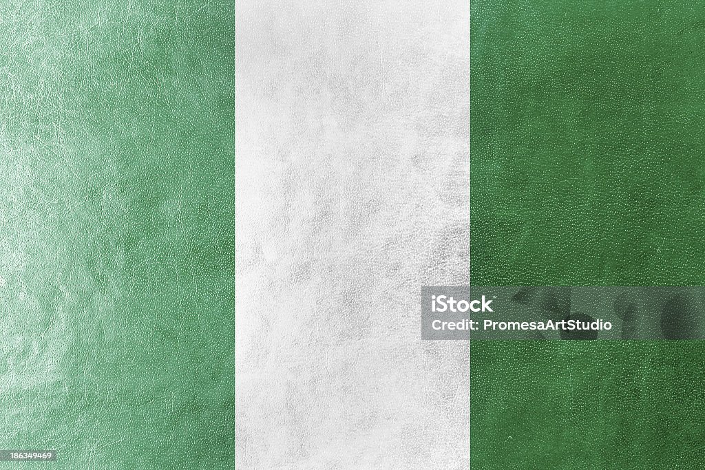 Bandeira da Nigéria pintado com textura de couro - Royalty-free Abstrato Foto de stock