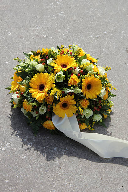 istock Yellow sympathy flowers 186349868