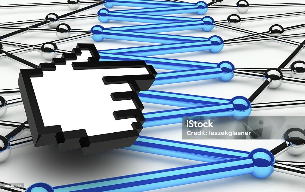 Abstrakte Konzeption von Netzwerk mit hand-Symbol - Lizenzfrei Computer Stock-Foto