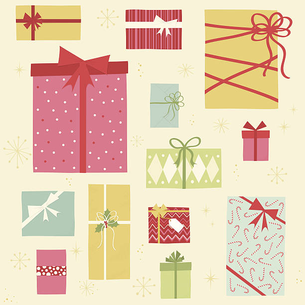 ilustrações de stock, clip art, desenhos animados e ícones de caixas de presente de natal - hard candy candy pink wrapping paper