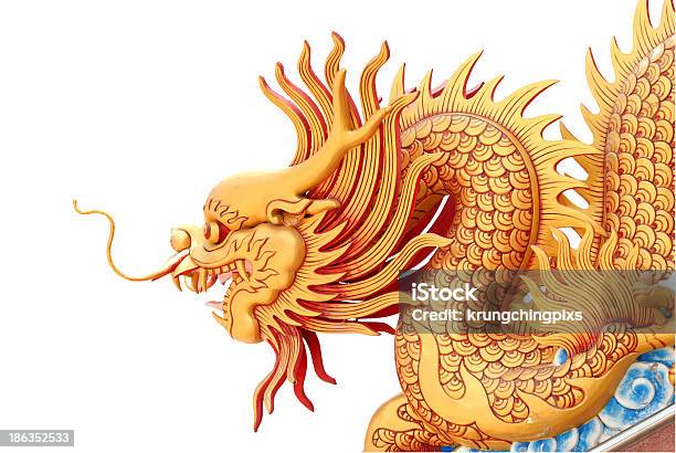 Photo libre de droit de Statue Golden Dragon banque d'images et plus d'images libres de droit de Antique - Antique, Architecture, Asie