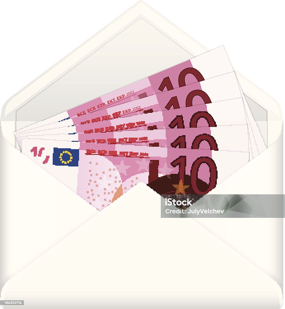 Enveloppe et de dix billets en euro - clipart vectoriel de Affaires libre de droits