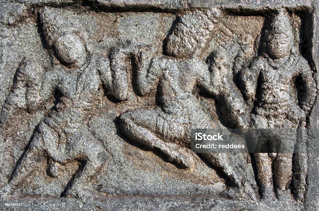 Antica pietra intaglio al tempio, Hyderabad, India. - Foto stock royalty-free di Antica civiltà