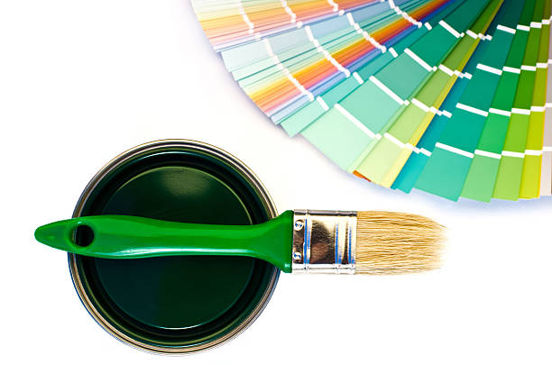 istock Green paint and swatch. 186354439