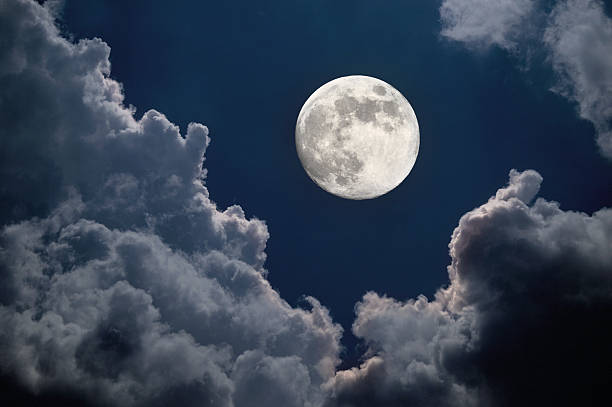 Moon night stock photo