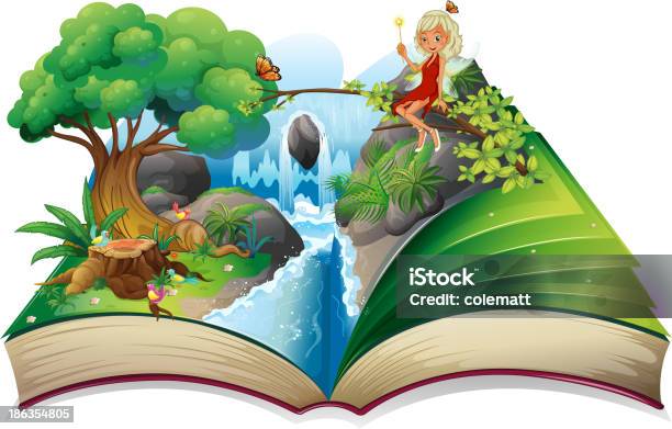 Ilustración de Storybook Con Una Imagen De La Naturaleza Y De Hadas y más Vectores Libres de Derechos de Adulto