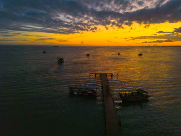 istock Pier, boats and sunset 1863550349