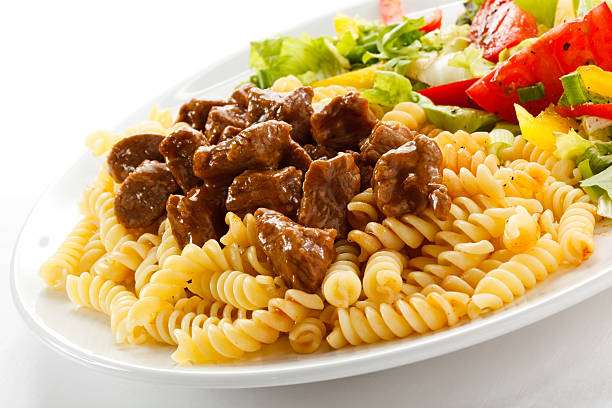 Pasta with meat and vegetables