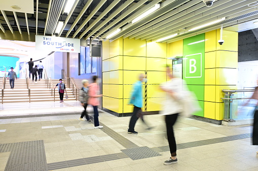 Wong Chuk Hang MTR Station and the southside exit in Southern District, Hong Kong