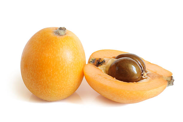 Loquat medlar Loquat medlar on a white background cydonia stock pictures, royalty-free photos & images