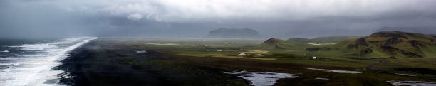 istock Iceland panorama with storm & rain viewed from mountain 186362832