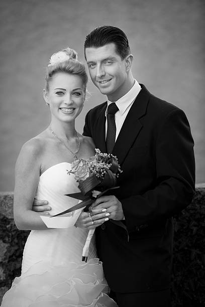 istock Portrait of bride and groom 186363243