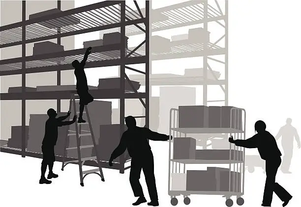 Vector illustration of Warehouse Workers