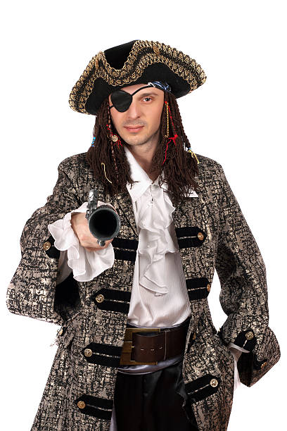 istock pirate with a pistol in hand 186365565