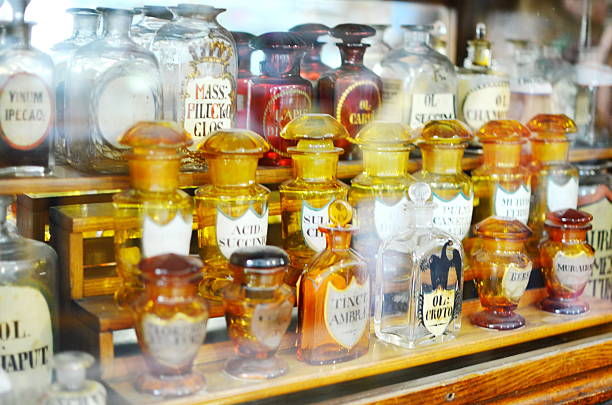 istock Shelf with medical bottles 186366060