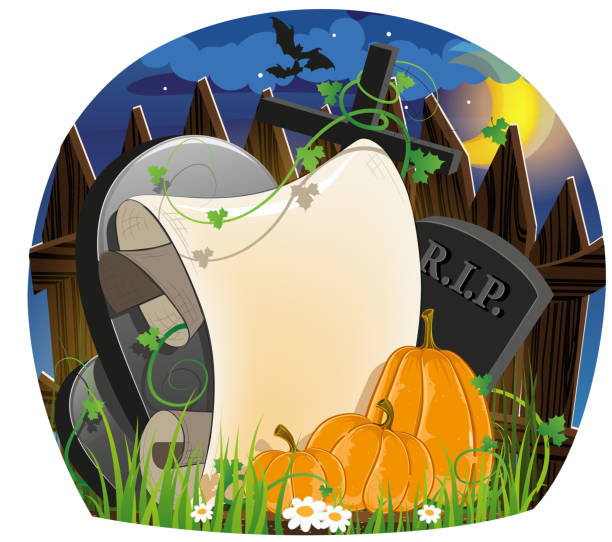 fröhliches halloween - scroll halloween pumpkin letter stock-grafiken, -clipart, -cartoons und -symbole