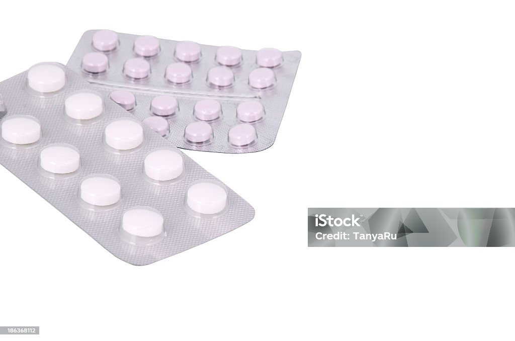Zwei Blasen von Tabletten, Nahaufnahme - Lizenzfrei Antibabypille Stock-Foto