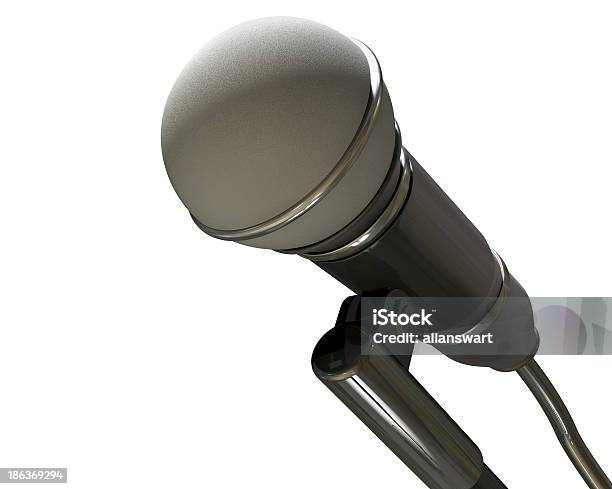 Microphone Isolated Stock Photo - Download Image Now - Copy Space, Horizontal, Jazz Music