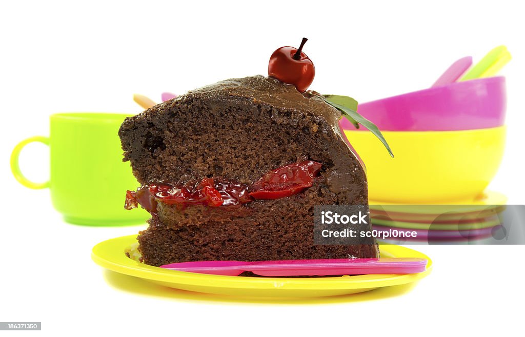 Trozo de pastel de chocolate - Foto de stock de Alcorza libre de derechos