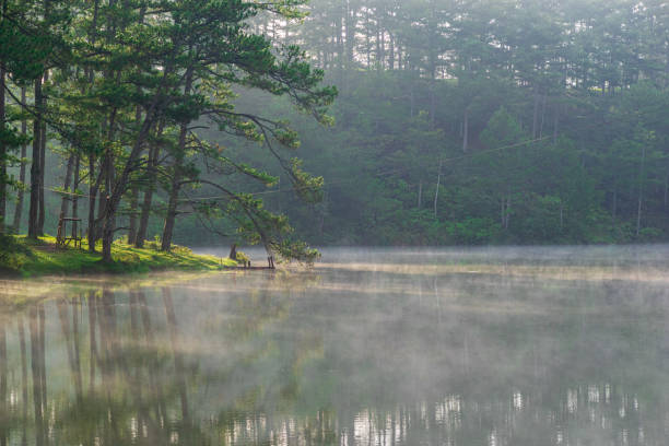istock Foggy morning on Suoi Vang lake 1863716547